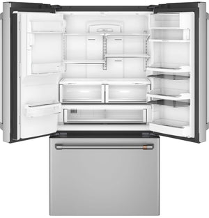 Cafe Counter-Depth Keurig K-Cup Brewing 22.2-cu ft 3 -Door Smart Compatible French Door Refrigerator with Ice Maker with Water and Ice Dispenser ( Stainless Steel ) ENERGY STAR Certified