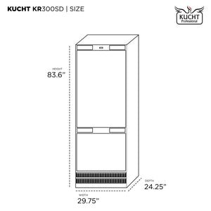 Kucht 16-cu ft Counter-Depth Built-In Bottom-Freezer Refrigerator with Ice Maker ( White ) ENERGY STAR Certified