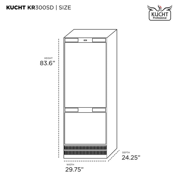 Kucht 16-cu ft Counter-Depth Built-In Bottom-Freezer Refrigerator with Ice Maker ( White ) ENERGY STAR Certified