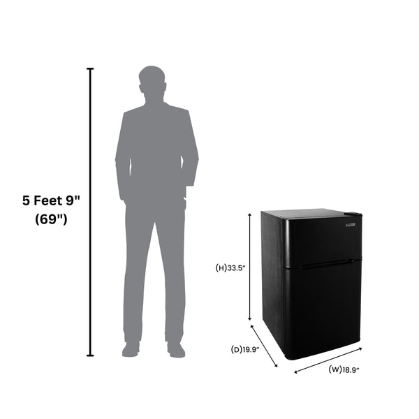 Equator Advanced Appliances 3.2-cu ft Mini Fridge with Freezer ( Black ) ENERGY STAR