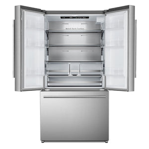 Cosmo Counter-Depth 22.4-cu ft 3 -Door French Door Refrigerator with Ice Maker with Water Dispenser ( Stainless Steel ) ENERGY STAR Certified