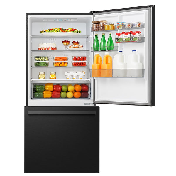 Hisense 17.2-cu ft Counter-Depth Bottom-Freezer Refrigerator Black Metallic Steel ) ENERGY STAR Certified