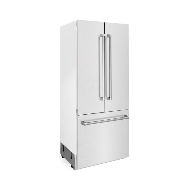 ZLINE KITCHEN & BATH 19.6-cu ft Counter-Depth Built-In Bottom-Freezer Refrigerator with Ice Maker ( Satin Stainless Steel ) ENERGY STAR Certified