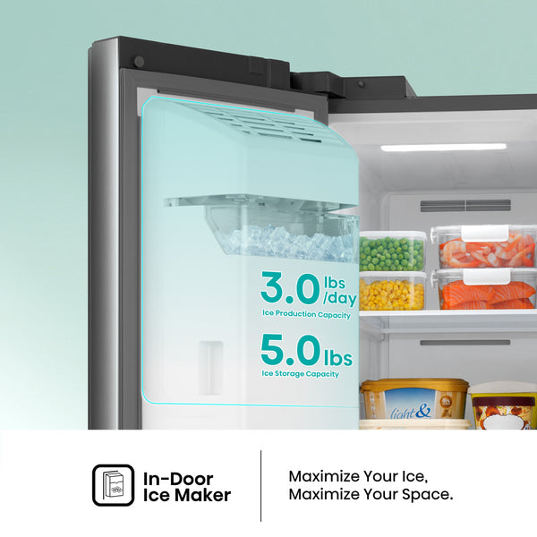 Hisense 29.1-cu ft Side-by-Side Refrigerator with Ice Maker ,Water and Ice Dispenser ( Stainless steel )