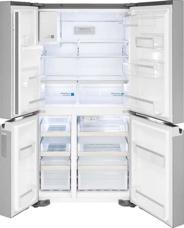 Frigidaire Gallery Counter-Depth 21.5-cu ft 4 -Door French Door Refrigerator with Ice Maker with Water and Ice Dispenser ( Fingerprint Resistant Stainless Steel ) ENERGY STAR Certified