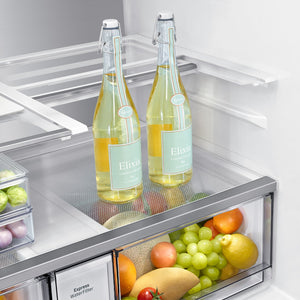 Samsung Bespoke Standard-Depth Beverage Center 28.6-cu ft 4 -Door Smart Compatible French Door Refrigerator with Dual Ice Maker with Water Dispenser and Door within Door ( Stainless steel ) ENERGY STAR Certified