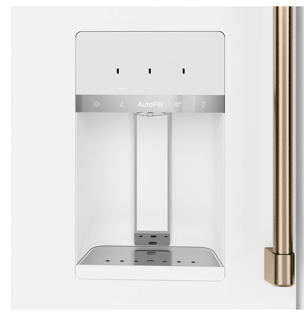 Cafe Counter-Depth 22.3-cu ft 4 -Door Smart Compatible French Door Refrigerator with Ice Maker with Water and Ice Dispenser ( Matte White ) ENERGY STAR Certified