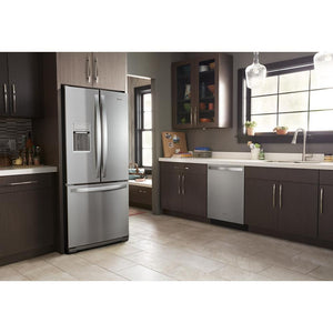 Whirlpool Standard-Depth 19.7-cu ft 3 -Door French Door Refrigerator with Ice Maker with Water Dispenser ( Fingerprint Resistant Stainless Steel )