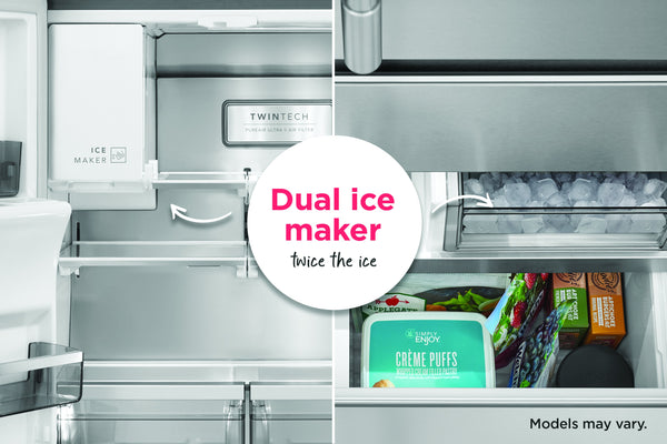 Frigidaire Professional Counter-Depth 22.6-cu ft 3 -Door French Door Refrigerator with Dual Ice Maker with Water and Ice Dispenser ( Smudge-Proof Stainless Steel ) ENERGY STAR Certified