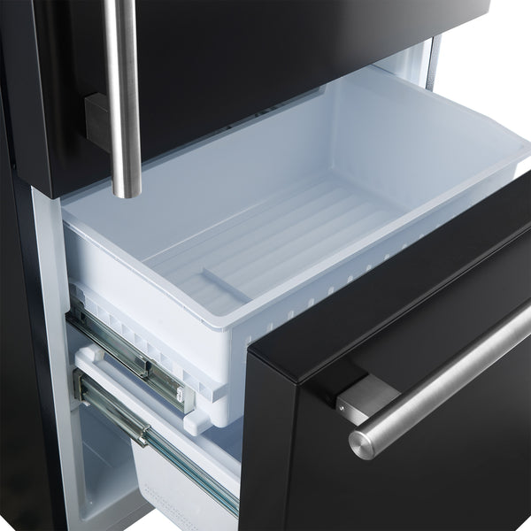 FORNO Milano Espresso 17.2-cu ft Counter-Depth Bottom-Freezer Refrigerator Black ) ENERGY STAR Certified
