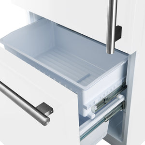FORNO Milano Espresso 17.2-cu ft Counter-Depth Bottom-Freezer Refrigerator with Ice Maker ( White ) ENERGY STAR Certified