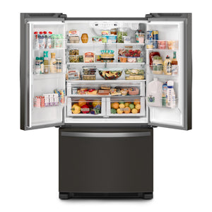 Whirlpool Counter-Depth 20-cu ft 3 -Door French Door Refrigerator with Ice Maker ( Black Stainless Steel ) ENERGY STAR Certified