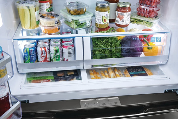Frigidaire Counter-Depth 21.5-cu ft 4 -Door French Door Refrigerator with Ice Maker with Water and Ice Dispenser ( Smudge-Proof Stainless Steel ) ENERGY STAR Certified