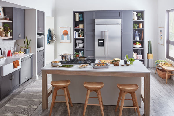 KitchenAid 29.4-cu ft Counter-Depth Side-by-Side Refrigerator Built-In ,Water and Ice Dispenser ( Stainless Steel )