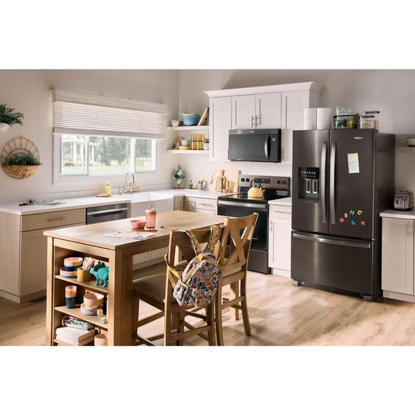 Whirlpool Standard-Depth 24.7-cu ft 3 -Door French Door Refrigerator with Ice Maker with Water and Ice Dispenser ( Black Stainless Steel ) ENERGY STAR Certified