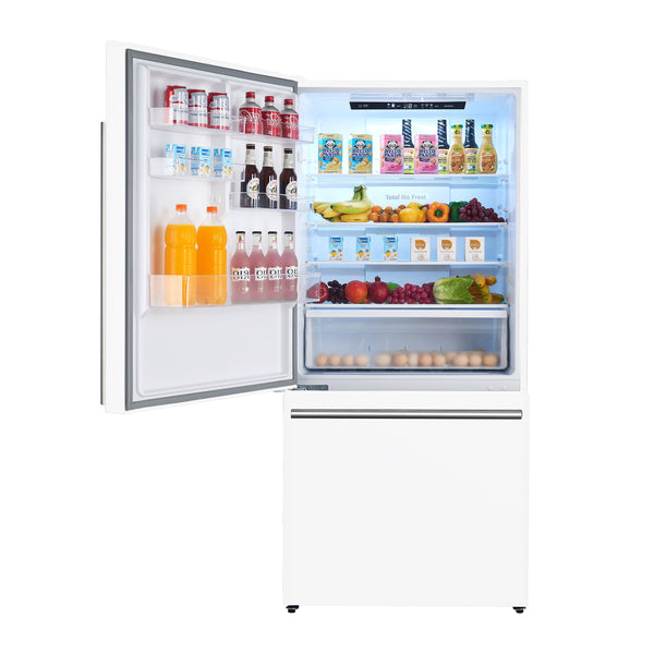 FORNO Milano Espresso 17.2-cu ft Counter-Depth Bottom-Freezer Refrigerator with Ice Maker ( White ) ENERGY STAR Certified