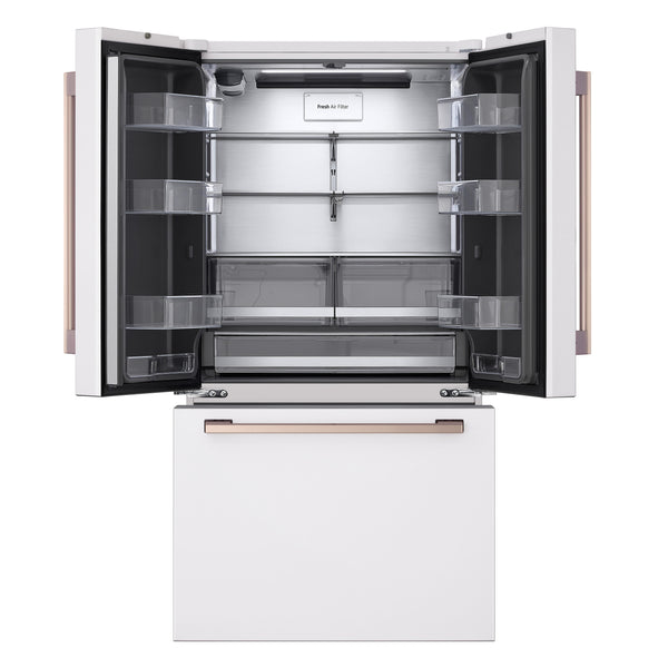 LG STUDIO Counter-Depth 26.5-cu ft 3 -Door Smart Compatible French Door Refrigerator with Ice Maker with Water Dispenser ( Essence White ) ENERGY STAR Certified