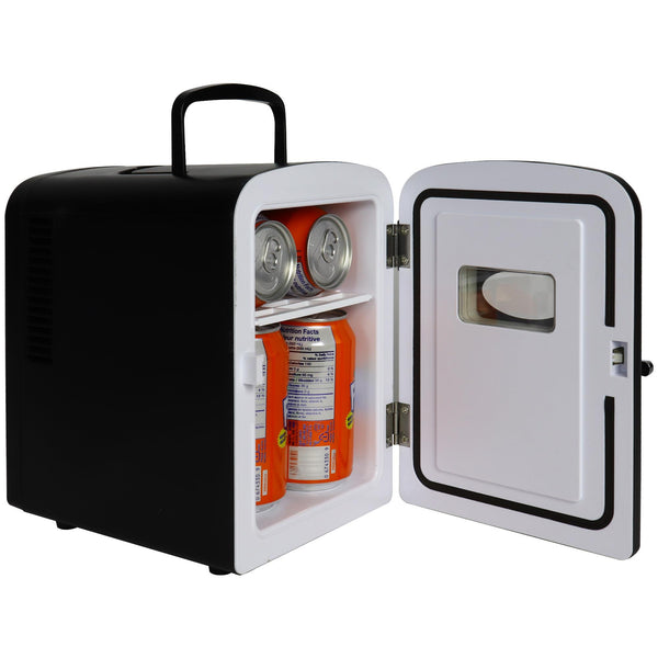 Koolatron 4L Retro Portable 6 can personal cooler 0.14-cu ft Mini Fridge ( Black )