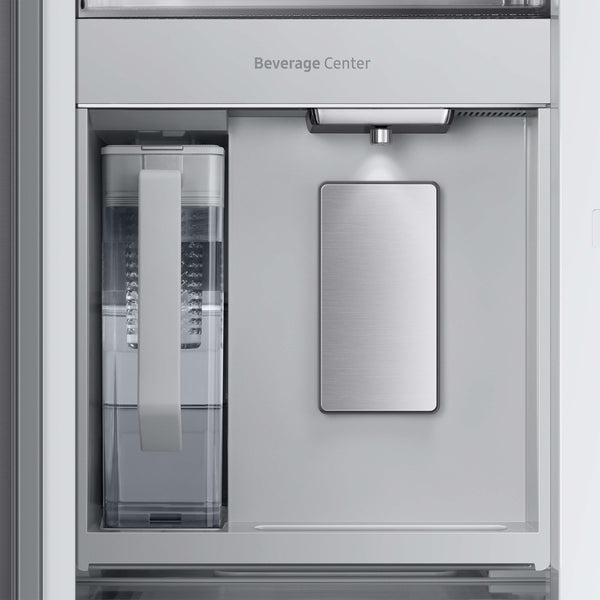 Samsung Bespoke Standard-Depth Beverage Center 30.1-cu ft 3 -Door Smart Compatible French Door Refrigerator with Dual Ice Maker with Water Dispenser and Door within Door ( Stainless Steel - All Panels ) ENERGY STAR Certified