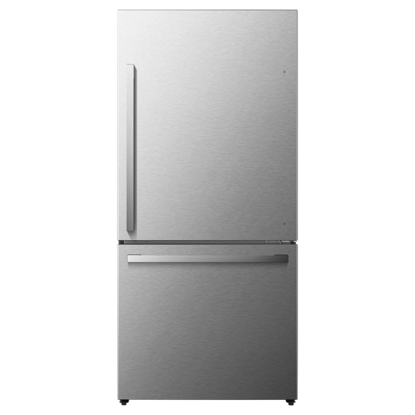 Hisense 17.2-cu ft Counter-Depth Bottom-Freezer Refrigerator with Ice Maker ( Fingerprint Resistant Stainless Steel ) ENERGY STAR Certified