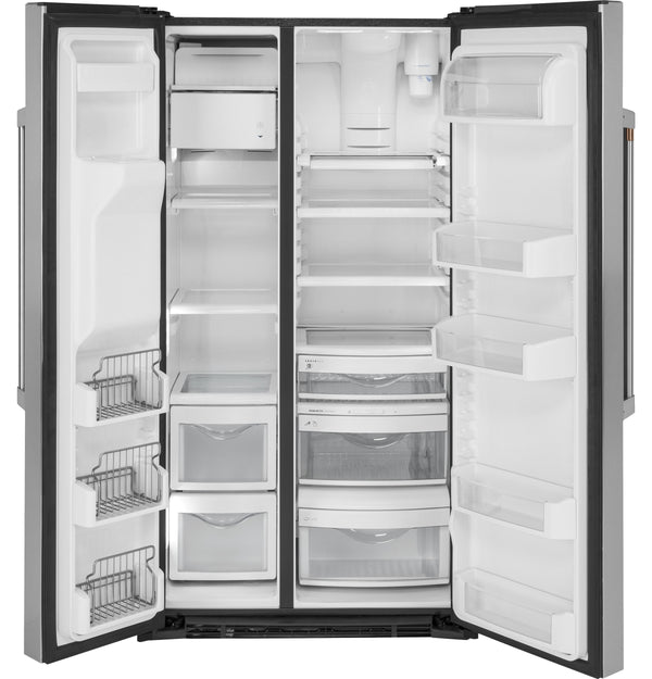 Cafe 21.9-cu ft Counter-Depth Side-by-Side Refrigerator with Ice Maker ,Water and Ice Dispenser ( Stainless Steel )