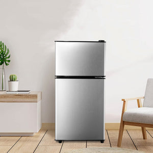 Jeremy Cass 3.5-cu ft Mini Fridge with Freezer ( Silver ) ENERGY STAR
