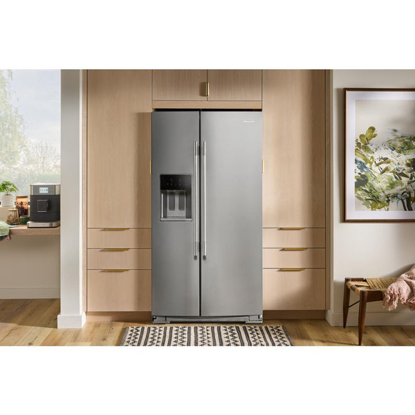 KitchenAid 20.85-cu ft Counter-Depth Side-by-Side Refrigerator with Ice Maker ,Water and Ice Dispenser ( Fingerprint Resistant Stainless Steel ) ENERGY STAR Certified