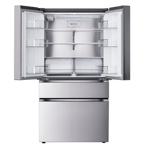 LG Standard-Depth 29.6-cu ft 4 -Door Smart Compatible French Door Refrigerator with Ice Maker with Water Dispenser ( PrintProof Stainless Steel ) ENERGY STAR Certified