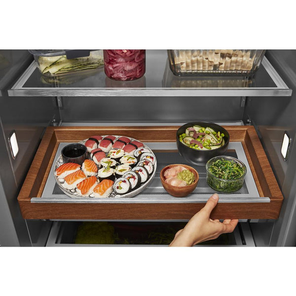 KitchenAid 30-cu ft Counter-Depth Side-by-Side Refrigerator Built-In with Ice Maker ( Stainless Steel with PrintShield Finish )
