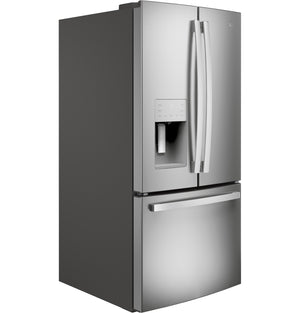 GE Standard-Depth 23.7-cu ft 3 -Door French Door Refrigerator with Ice Maker with Water and Ice Dispenser ( Stainless Steel ) ENERGY STAR Certified