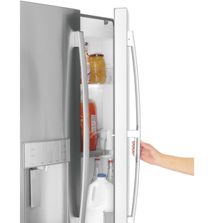 GE Profile Standard-Depth 27.8-cu ft 3 -Door French Door Refrigerator with Ice Maker with Water and Ice Dispenser and Door within Door ( Stainless Steel )
