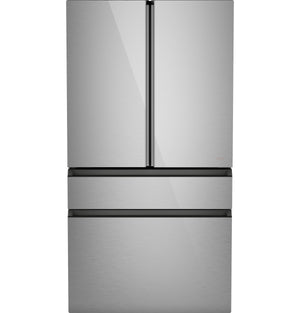 Cafe Standard-Depth 28.7-cu ft 4 -Door Smart Compatible French Door Refrigerator with Ice Maker with Water Dispenser ( Platinum Glass ) ENERGY STAR Certified