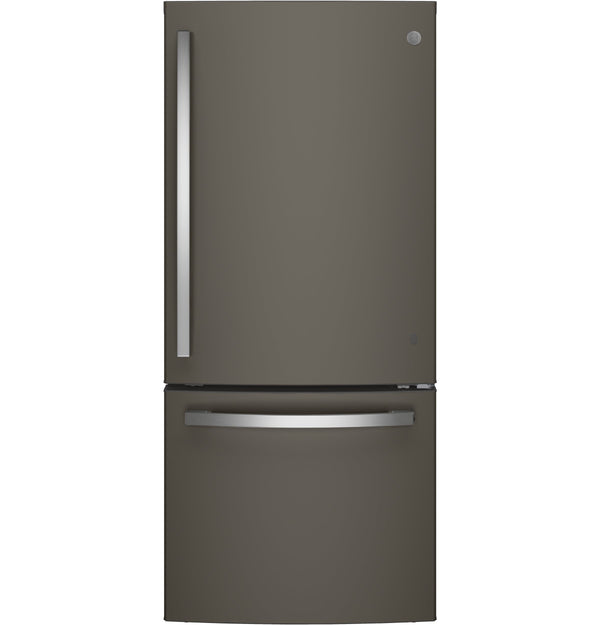 GE 20.9-cu ft Standard-Depth Bottom-Freezer Refrigerator with Ice Maker ( Slate ) ENERGY STAR Certified