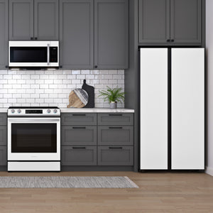 Samsung Bespoke Beverage Center 28-cu ft Side-by-Side Refrigerator Smart Compatible with Dual Ice Maker and Water Dispenser ( White Glass ) ENERGY STAR Certified