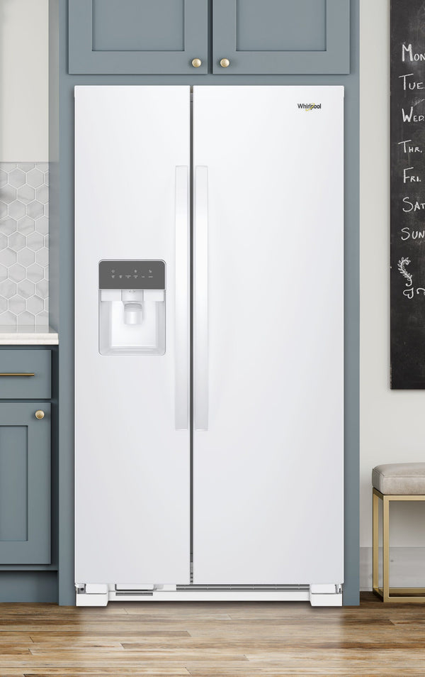 Whirlpool 24.6-cu ft Side-by-Side Refrigerator with Ice Maker ,Water and Ice Dispenser ( White ) ENERGY STAR Certified