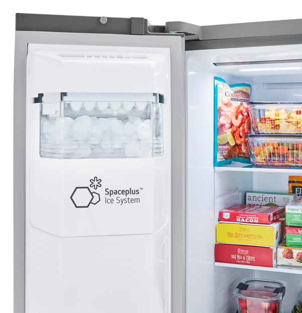 LG 23-cu ft Counter-Depth Side-by-Side Refrigerator with Ice Maker ,Water and Ice Dispenser ( Stainless Steel )