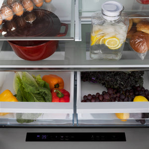 ZLINE KITCHEN & BATH Counter-Depth 21.6-cu ft 4 -Door French Door Refrigerator with Ice Maker with Water Dispenser ( Fingerprint Resistant Stainless Steel with Polished Gold accent Handles ) ENERGY STAR Certified