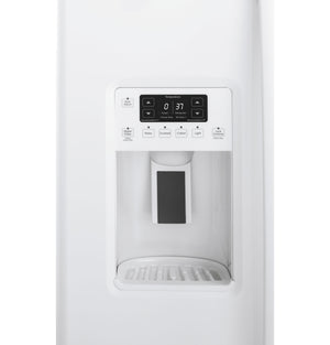 GE 21.9-cu ft Counter-Depth Side-by-Side Refrigerator with Ice Maker ,Water and Ice Dispenser ( White )
