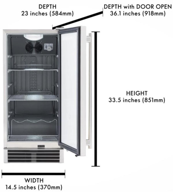 Maxx Ice 3-cu ft Built-In Mini Fridge ( Stainless Steel ) Garage Ready