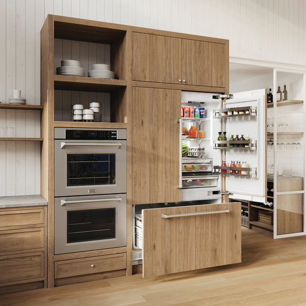 ZLINE KITCHEN & BATH Counter-Depth Built-In 19.6-cu ft 3 -Door Built-In French Door Refrigerator with Ice Maker with Water Dispenser ( Custom Panel-Ready ) ENERGY STAR Certified