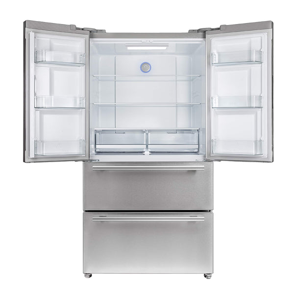FORNO Counter-Depth Moena 19.2-cu ft 4 -Door French Door Refrigerator with Ice Maker with Ice Dispenser ( Stainless steel )