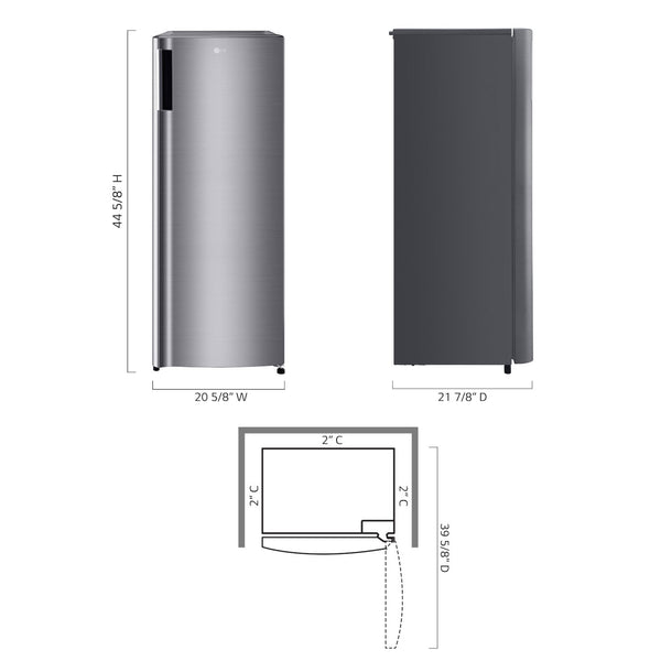 LG 5.79-cu ft Mini Fridge with Freezer ( Platinum Silver ) ENERGY STAR