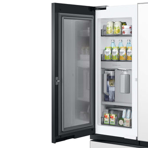 Samsung Bespoke Standard-Depth Beverage Center 30.1-cu ft 3 -Door Smart Compatible French Door Refrigerator with Dual Ice Maker with Water Dispenser and Door within Door ( White Glass - All Panels ) ENERGY STAR Certified