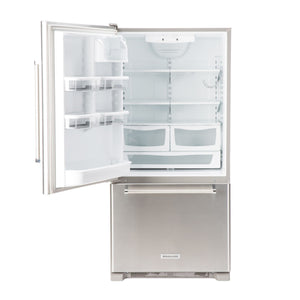 KitchenAid 22.07-cu ft Standard-Depth Bottom-Freezer Refrigerator Ice Maker Optional (sold separately) ( Stainless steel ) ENERGY STAR Certified