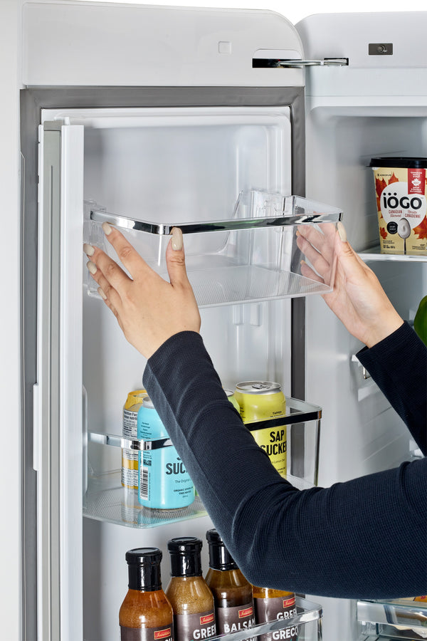 UNIQUE Classic Retro Counter-Depth 21.4-cu ft 3 -Door French Door Refrigerator with Ice Maker with Ice Dispenser ( Marshmallow White ) ENERGY STAR Certified