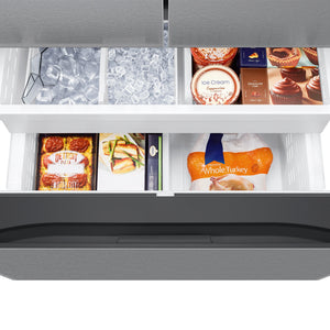 Samsung Counter-Depth Mega Capacity 26.5-cu ft 3 -Door Smart Compatible French Door Refrigerator with Dual Ice Maker ( Fingerprint Resistant Stainless Steel ) ENERGY STAR Certified