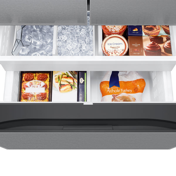 Samsung Counter-Depth Mega Capacity 26.5-cu ft 3 -Door Smart Compatible French Door Refrigerator with Dual Ice Maker ( Fingerprint Resistant Stainless Steel ) ENERGY STAR Certified