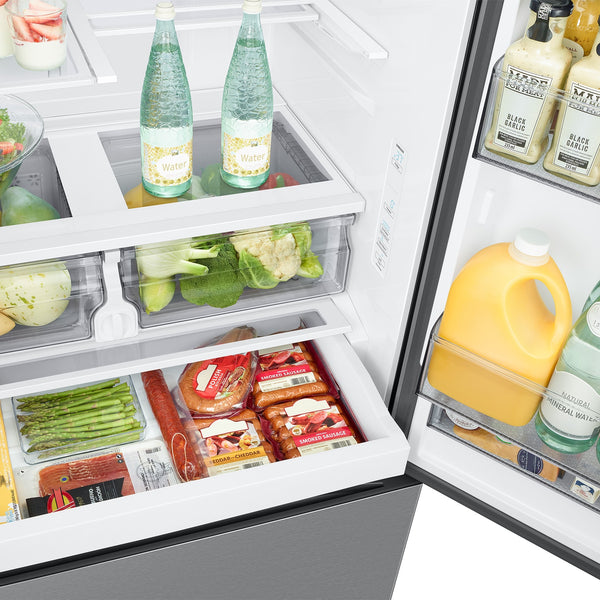 Samsung Counter-Depth Mega Capacity 27-cu ft 3 -Door Smart Compatible French Door Refrigerator with Dual Ice Maker ( Fingerprint Resistant Stainless Look ) ENERGY STAR Certified