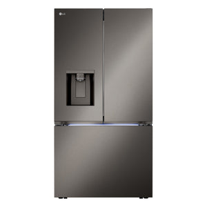 LG Counter-Depth 4 Types of Ice 25.5-cu ft 3 -Door Smart Compatible French Door Refrigerator with Dual Ice Maker with Water and Ice Dispenser ( PrintProof Black Stainless Steel ) ENERGY STAR Certified