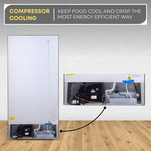 ConServ Reversible Door with Built-in Ice Maker 21-cu ft Top-Freezer Refrigerator with Ice Maker ( Stainless ) ENERGY STAR Certified